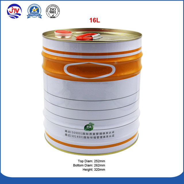 Metal Printing Paint Bucket with Spout Open Lid