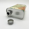 Customized logo Empty 0.9L square Olive Oil Tin Cans with Metal Screw Lid